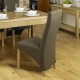 Oak Full Back Upholstered Dining Chair - Chocolate (Pack Of Two)