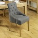 Oak Accent Upholstered Dining Chair - Stone (Pack Of Two)