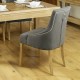 Oak Accent Upholstered Dining Chair - Stone (Pack Of Two)