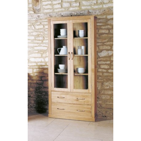 Mobel Oak Large Glazed Display Cabinet