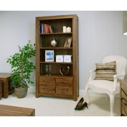 Mayan Walnut Large 4 Drawer Bookcase