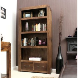 Shiro Walnut Large 2 Drawer Bookcase