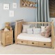 Amelie Oak Cot-Bed with Three Drawers